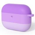 Capa de silicone à prova de choque para AirPods Pro 3 com mosquetão - Roxo