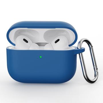 Capa em Silicone com Mosquetão para AirPods Pro 3 - Azul Escuro