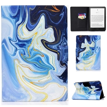 Capa Folio Inteligente para Amazon Kindle Paperwhite (2024) - Azul mármore