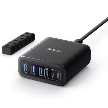 Carregador de secretária Anker 112W - 3x USB-A, 3x USB-C - Preto