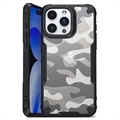 Capa Híbrida Antichoques para iPhone 15 Pro Max - Camuflagem - Preto