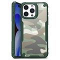 Capa Híbrida Antichoques para iPhone 15 Pro Max - Camuflagem - Verde