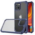Capa Híbrida Antichoques para iPhone 14 Max - Fibra de Carbono - Azul