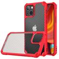 Capa Híbrida Antichoques para iPhone 14 Pro - Fibra de Carbono - Vermelho