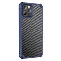 Capa Híbrida Antichoques para iPhone 14 Pro Max - Fibra de Carbono - Azul