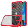 Capa Híbrida Antichoques para iPhone 14 Pro Max - Fibra de Carbono - Vermelho