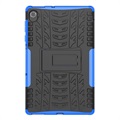 Capa Híbrida Antiderrapante com Função de Suporte para Lenovo Tab K10 - Preto / Azul