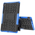 Capa Híbrida Antiderrapante com Função de Suporte para Lenovo Tab K10 - Preto / Azul