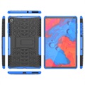 Capa Híbrida Antiderrapante com Função de Suporte para Lenovo Tab K10 - Preto / Azul
