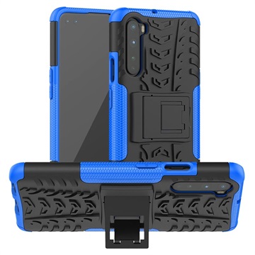 Capa Híbrida Antiderrapante com Suporte para OnePlus Nord - Azul / Preto