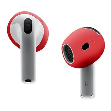 Capa de silicone antiderrapante para auriculares para AirPods 4 - Vermelho
