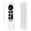 Apple TV 4K Siri Remote (3ª geração) Capa protetora de silicone com cordão de segurança - Branco