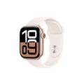 Apple Watch 10 GPS MWWH3QN/A - Alumínio, Bracelete desportiva Light Blush, S/M, 42mm - Cor-de-Rosa Dourado