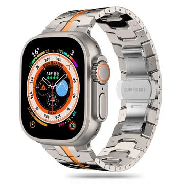 Apple Watch Series Ultra 3/2/Ultra/11/10/9/8/SE 3/(2022)/7/SE/6/5/4/3/2/1 Bracelete em aço inoxidável Tech-Protect - 49 mm/46mm/45 mm/44 mm/42 mm - Titânio / Laranja