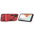 Bolsa Híbrida da Série Armor com Suporte para OnePlus Nord N100 - Vermelho