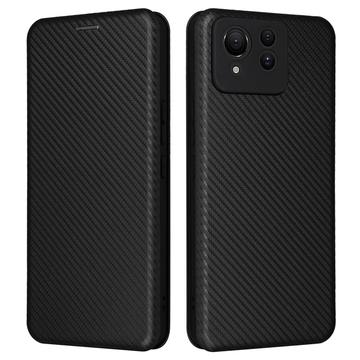Bolsa Flip para Asus Zenfone 11 Ultra - Fibra de Carbono - Preto