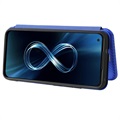 Bolsa Flip para Asus Zenfone 8 - Fibra de Carbono - Azul