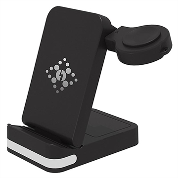 B-27 Carregador sem fios dobrável 3 em 1 com luz nocturna - 15W