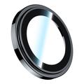 BENKS 3Pcs / Set Camera Lens Protetor para iPhone 15 Pro / 15 Pro Max Corming Grila Glass Lens Film with Aluminum Alloy Frame - Preto