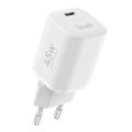 BUDI AC020EW Carregador rápido USB-C GaN 45W - Branco