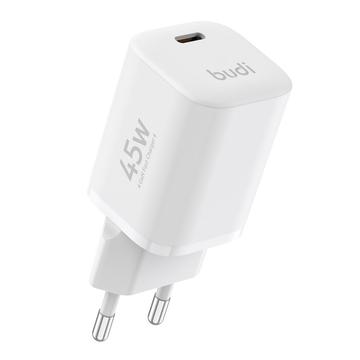 BUDI AC020EW Carregador rápido USB-C GaN 45W - Branco