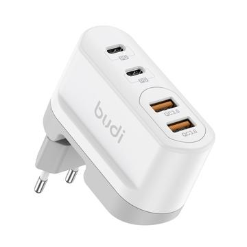 Carregador multiporta BUDI AC326TQEW de 40 W com 2 portas USB-C/USB-A - Branco