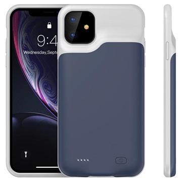 Capa com Bateria de Backup para iPhone 11 - 6000mAh - Azul Escuro / Cinzento