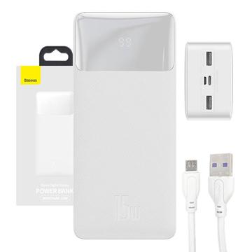 Baseus Bipow Digital Display 15W Power Bank 30000mAh - Branco