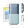 Baseus Bipow Pro Ecrã digital Carregamento rápido Power Bank 10000mAh/20W - 2xUSB, USB-C - Azul