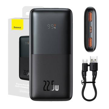 Baseus Bipow Pro Ecrã digital Carregamento rápido Power Bank 10000mAh/22.5W - 2xUSB, USB-C