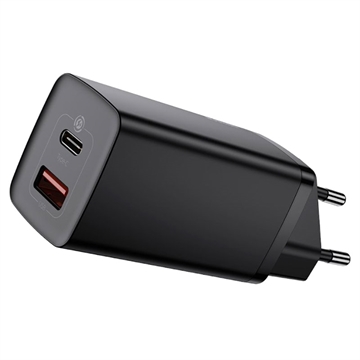 Carregador Rápido Baseus CCGAN2L-B01 GaN2 Lite - USB-A, USB-C - Preto