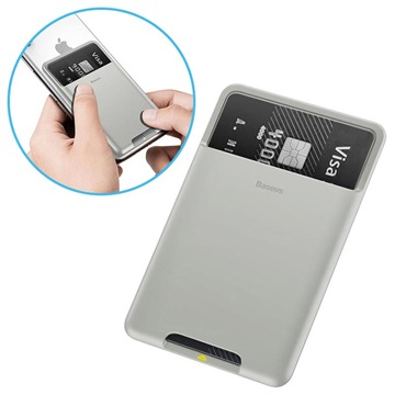 Porta-Cartões Universal Adesivo Baseus Card Pocket - Cinzento Claro