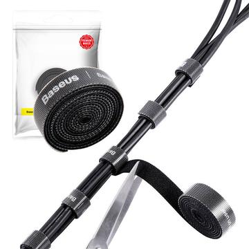 Baseus Correia para cabos com velcro com círculos coloridos - 1m - Preto