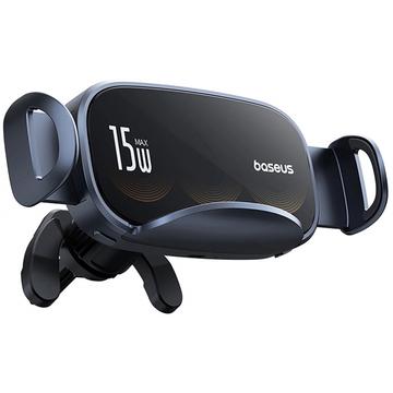 Carregador sem fios Baseus LightChaser / Suporte para automóvel - 15W - Preto