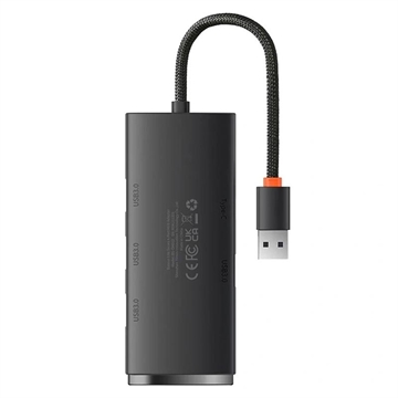 Baseus Lite Series Hub 4in1 WKQX030001 USB para 4x USB 3.0, 25cm - Preto