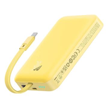 Baseus Magnetic Mini Wireless Power Bank 10000mAh/30W - Cabo USB-C, compatível com MagSafe - Amarelo