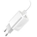 Baseus - Carregador de Viagem Rápido USB Único CCALL-BX02 - 24W - Branco