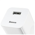 Baseus - Carregador de Viagem Rápido USB Único CCALL-BX02 - 24W - Branco