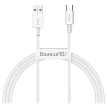 Cabo de Carregamento e Dados USB-C Série Superior Baseus - 66W, 1m - Branco