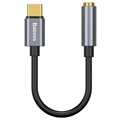 Cabo Adaptador Som CAHUB-EZ0G Baseus USB-C / 3.5mm - Cinzento Escuro