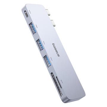 Baseus UltraJoy 6-Port USB-C Hub - 3x USB-A, USB-C, ranhuras para cartões Micro SD/TF