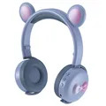 Auscultadores Bluetooth BK7 com LED Bear Ear - Azul