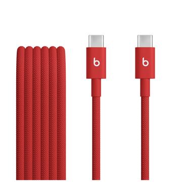 Cabo tecido USB-C para USB-C da Beats MDGF4ZM/A - 1.5m, 60W - Vermelho rápido