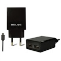 Cabo de Carregamento & MicroUSB de Porta Dupla Universal Beline - Preto