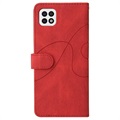 Bolsa tipo Carteira Bi-Color Series para Samsung Galaxy A22 5G, Galaxy F42 5G - Vermelho