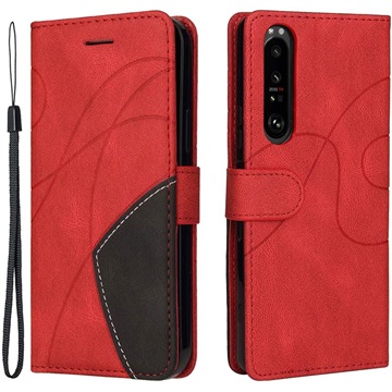 Capa Tipo Carteira Bi-Color Series Sony Xperia 1 III - Vermelho