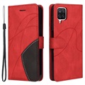 Bolsa tipo Carteira Bi-Color Series para Samsung Galaxy A12 - Vermelho