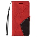 Bolsa tipo Carteira Bi-Color Series para Samsung Galaxy A12 - Vermelho
