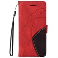 Bolsa tipo Carteira Bi-Color Series para Samsung Galaxy A32 5G/M32 5G - Vermelho