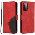 Bolsa Tipo Carteira Bi-Color Series Samsung Galaxy A72 5G - Vermelho